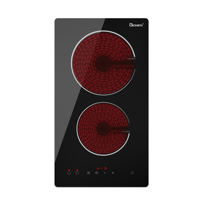 Beli 2 Burner Electric Cooktop Dibangun dalam 12 Inch Keramik Cooktop 3000W 220V-240V online manufacture