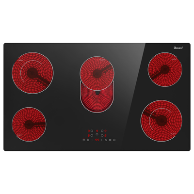 Beli 36 Inch 5 Burners Electric Cooktop 8400w Radiant Keramik Cooktop 220 ~ 240v online manufacture