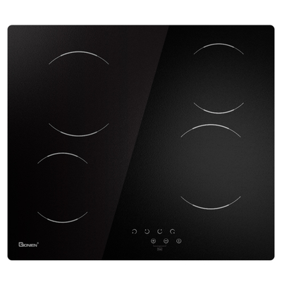 4 Burner Electric Cooktop Dibangun di 24 Inch Keramik Cooktop 6000W Frosted Glass