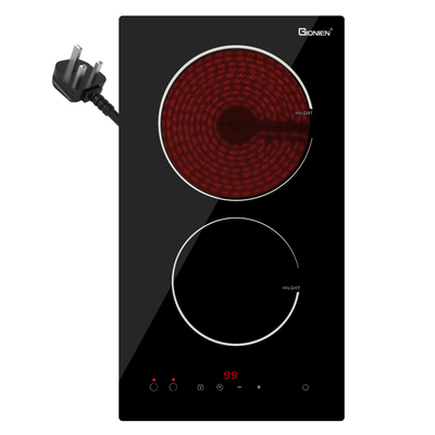 30cm Double Ceramic Hob 2 Zone Portable Double Electric Hobs dengan colokan