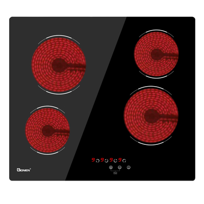 60cm Electric Keramik Cooktop Burner Dibangun Di Hitam Kaca Cooker Dengan 4 Zona Masak