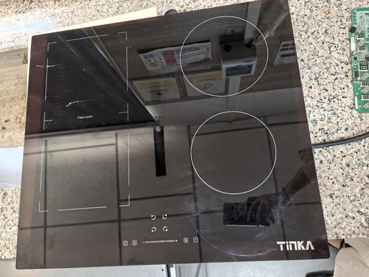 Kompor Keramik 60cm Electric Cooktop Burner Dibangun dalam kompor kaca hitam dengan 4 zona memasak